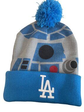 Star Wars X LA Dodgers May the fourth be with you Beanie With Pom Blue & Gray